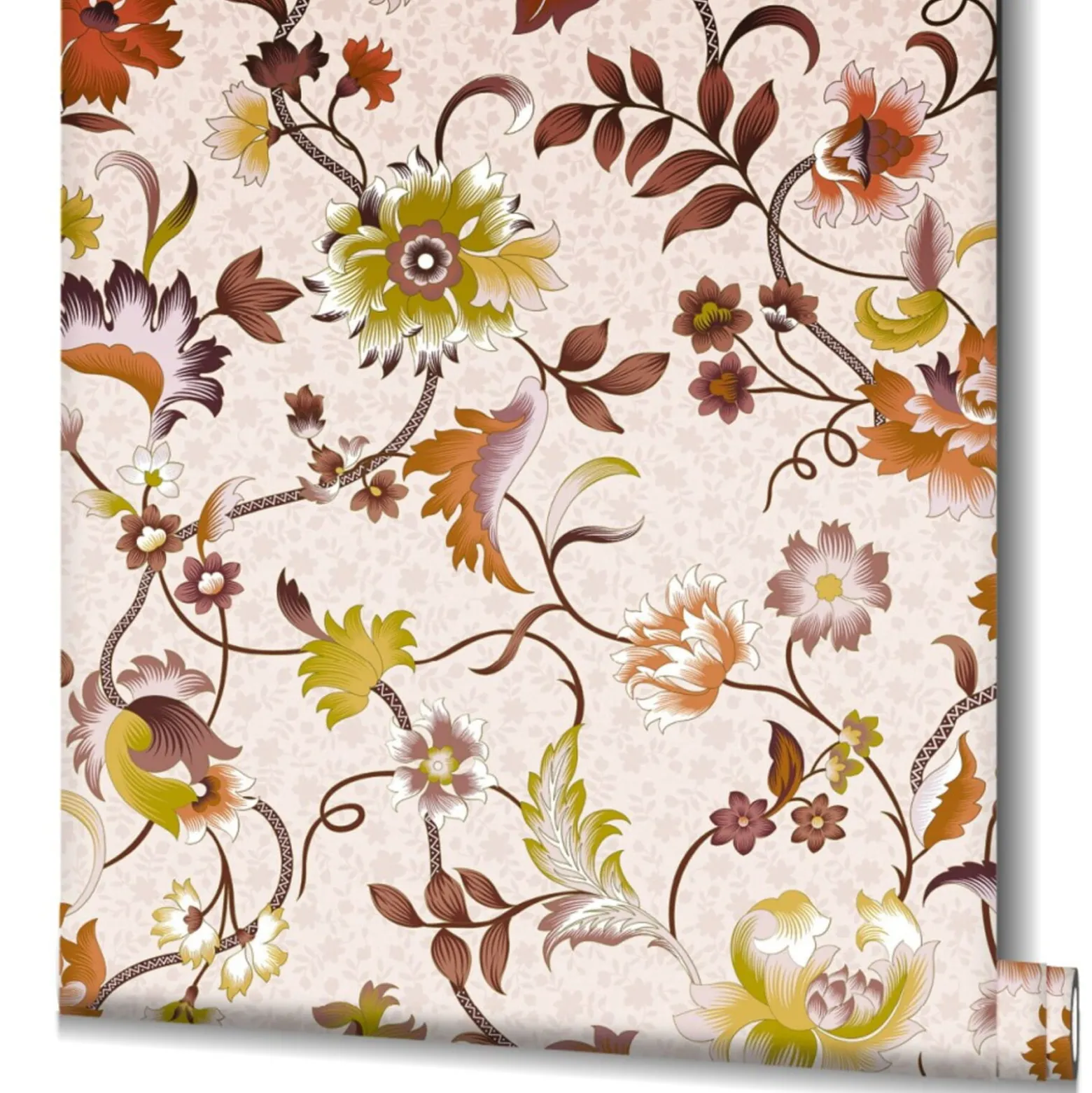 Vliestapete Floral Modern Rosa Braun Gelb 47646