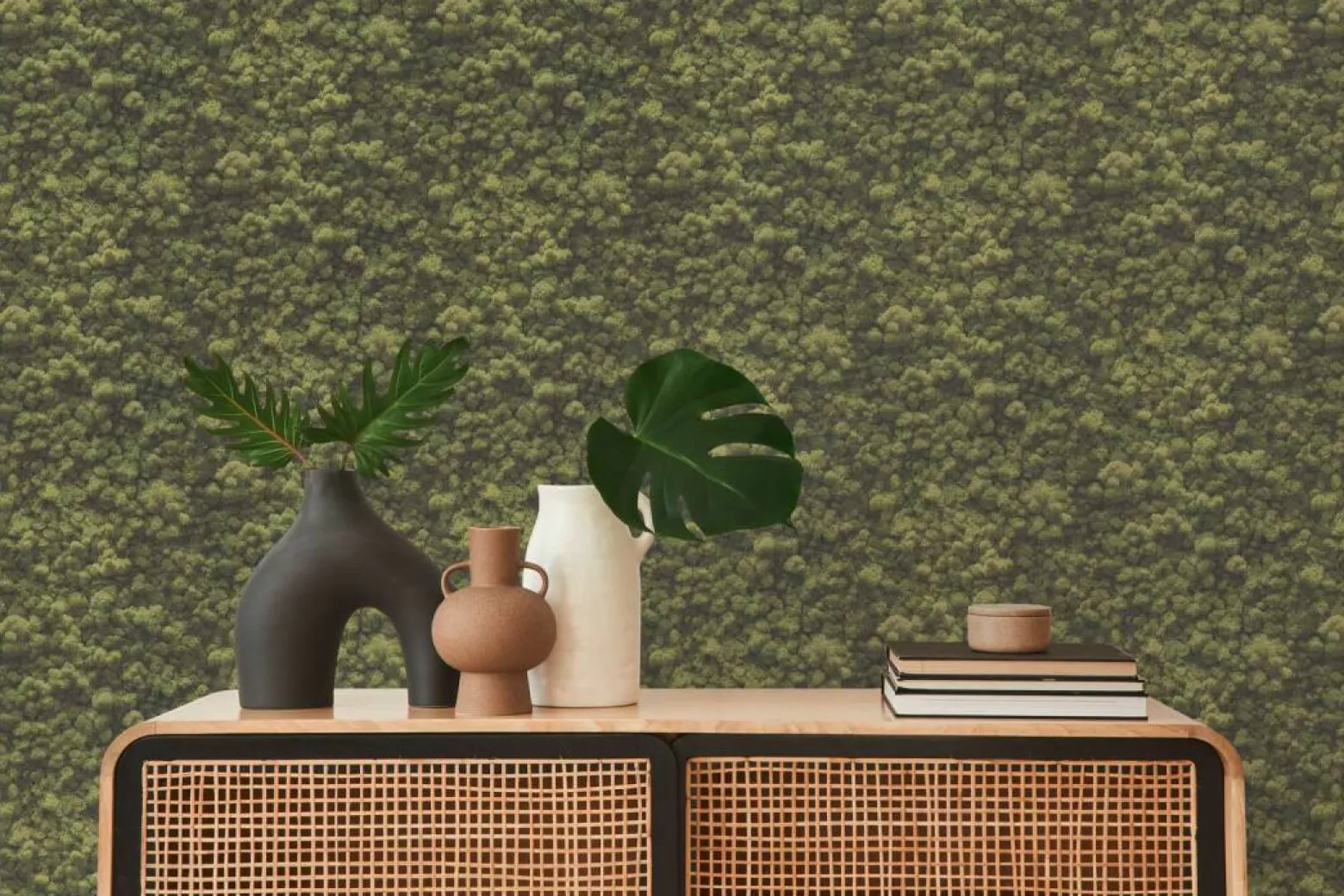 Vliestapete Floral Moos Wand 3D-Optik Grün 39405-1