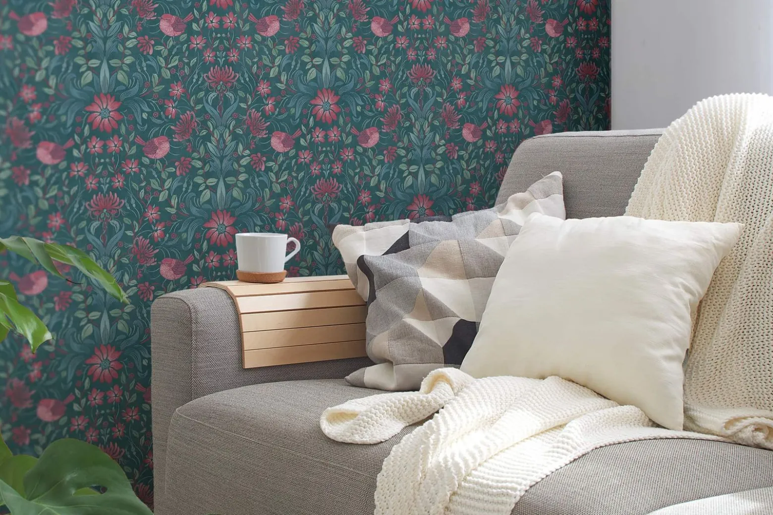 Vliestapete Floral Ornamente Petrol Rosa Blau 39075-4