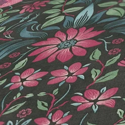 Vliestapete Floral Ornamente Schwarz Rosa Grün 39075-1