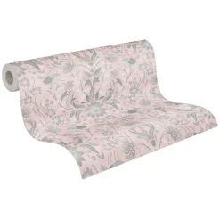 Vliestapete Floral Ornamente Rosa Grau Weiß 39075-2