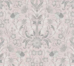 Vliestapete Floral Ornamente Rosa Grau Weiß 39075-2