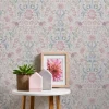 Vliestapete Floral Ornamente Weiß Rosa Blau 39075-3