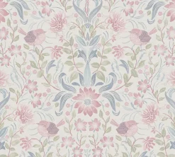 Vliestapete Floral Ornamente Weiß Rosa Blau 39075-3
