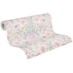 Vliestapete Floral Ornamente Weiß Rosa Blau 39075-3