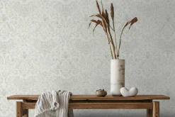 Vliestapete Floral Ornamente Grau Creme Beige 35148