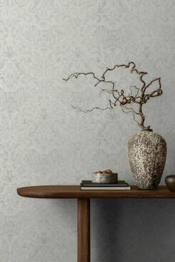 Vliestapete Floral Ornamente Grau Creme Beige 35148