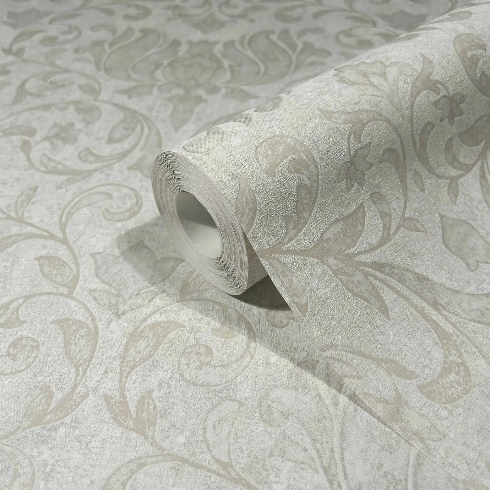 Vliestapete Floral Ornamente Grau Creme Beige 35148