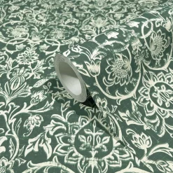 Vliestapete Floral Ornamente Grün Creme 47624