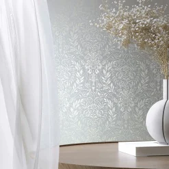 Vliestapete Floral Ornamente Blau Grau Metallic 82509