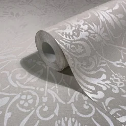 Vliestapete Floral Ornamente Beige Grau Metallic 82512