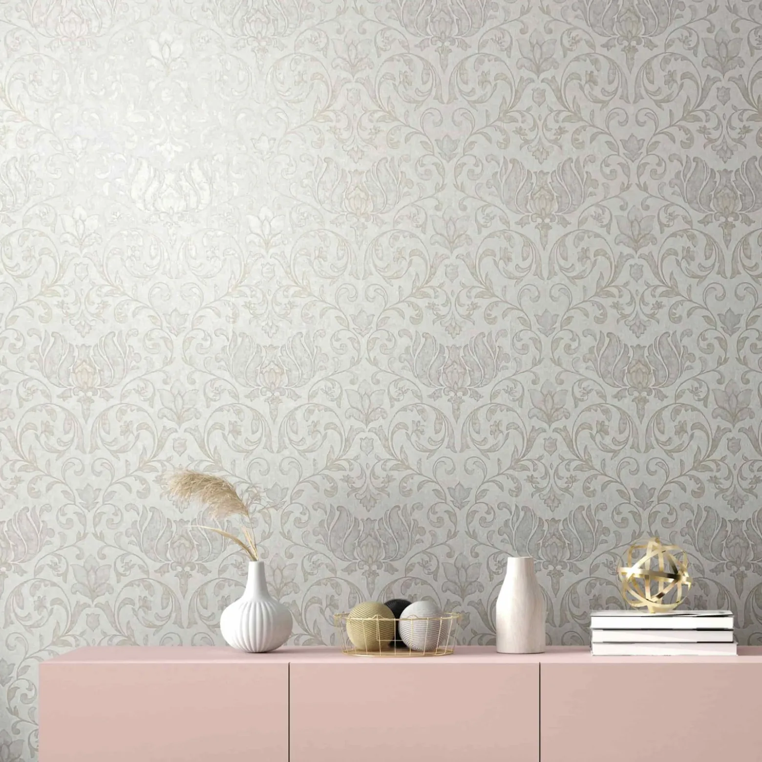 Vliestapete Floral Ornamente Creme Beige Grau 35168