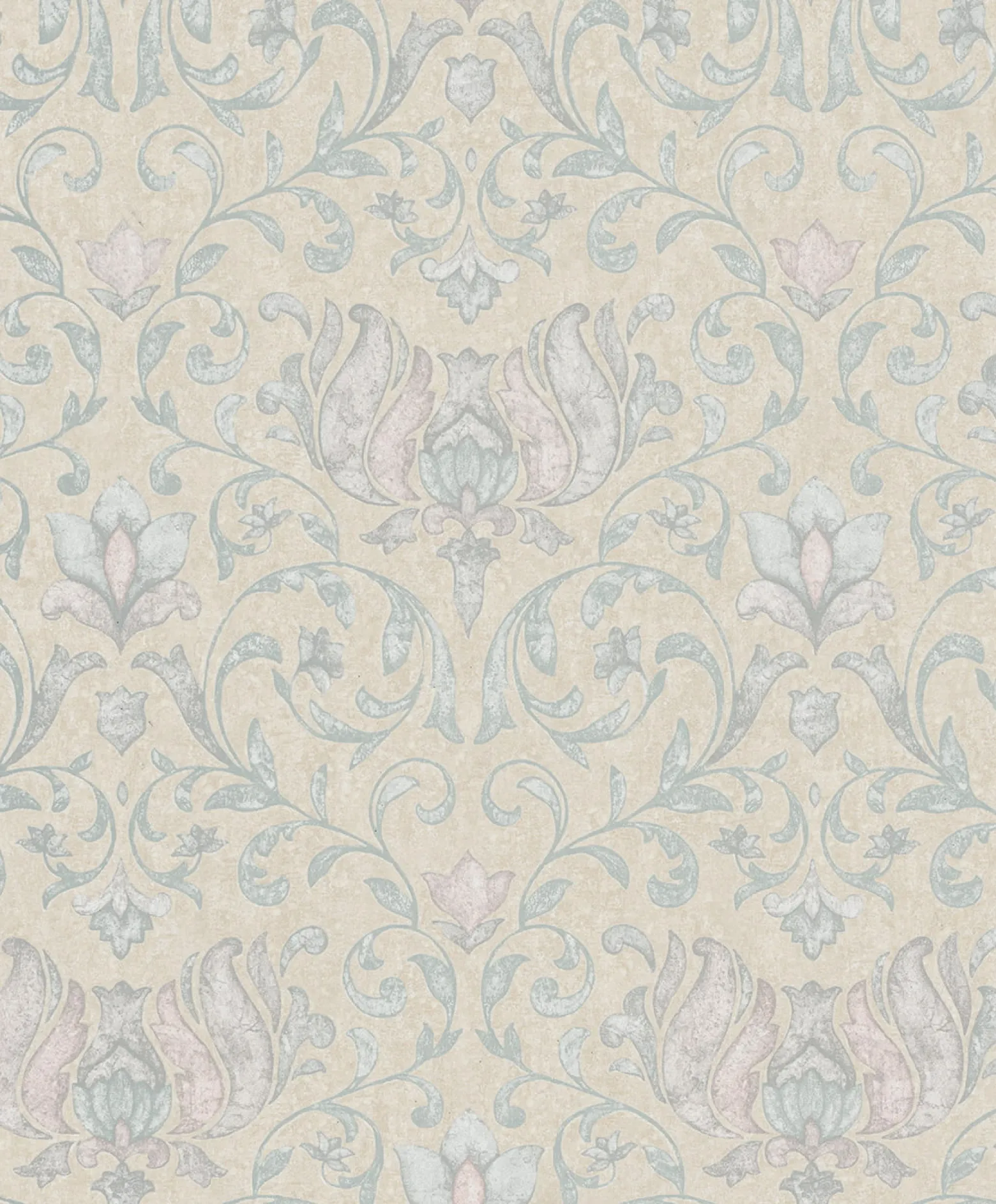 Vliestapete Floral Ornamente Beige Grün Grau 35151