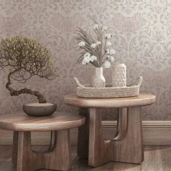 Vliestapete Floral Ornamente Beige Creme Rot 35149