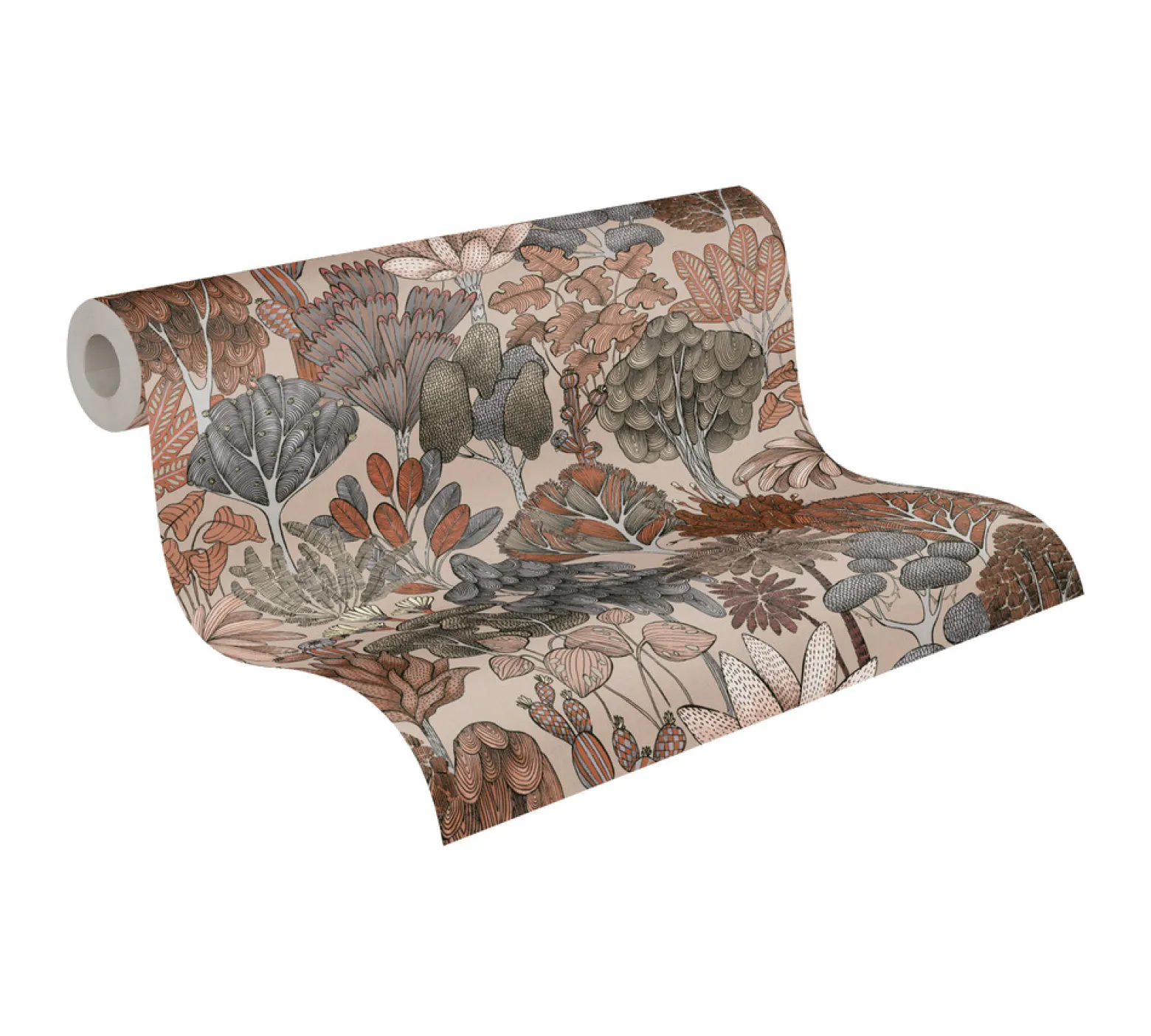 Vliestapete Floral Palmen beige orange 37757-5