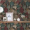 Vliestapete Floral Palmen schwarz grün rot 37757-6