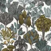 Vliestapete Floral Palmen weiß grün grau 37757-3