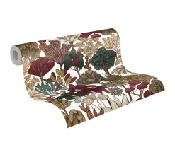 Vliestapete Floral Palmen weiß braun rot 37757-7