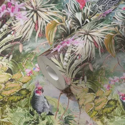 Vliestapete Floral Pflanzen Dschungel grün grau 38179-3