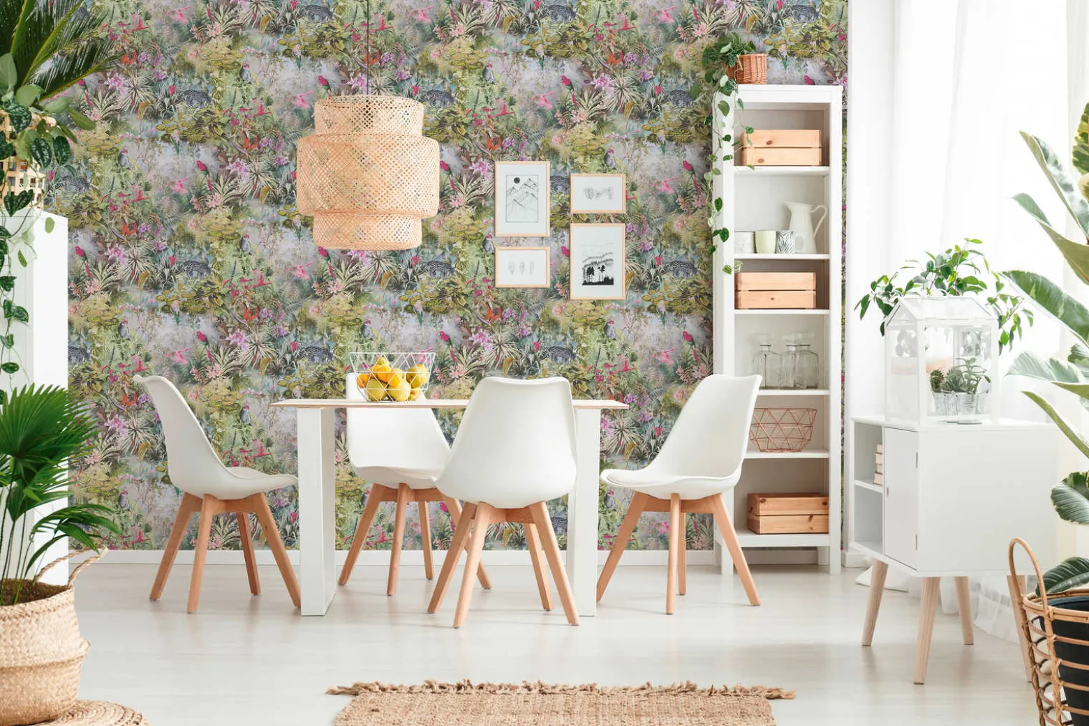 Vliestapete Floral Pflanzen Dschungel grün grau 38179-3