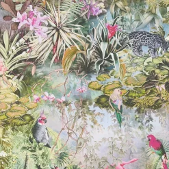 Vliestapete Floral Pflanzen Dschungel grün grau 38179-3