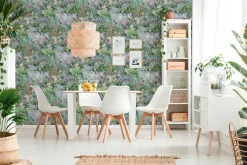 Vliestapete Floral Pflanzen Dschungel grau grün 38179-2