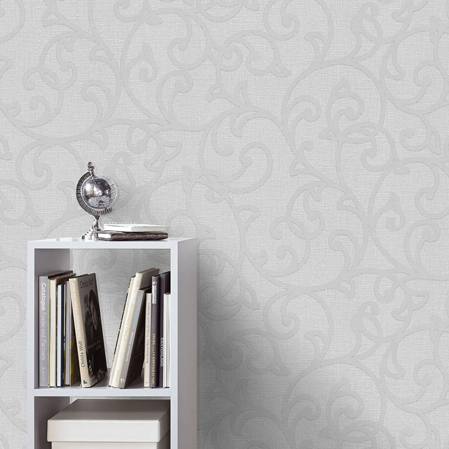 Vliestapete Floral Ranken Hellgrau Silber Metallic 10467-31