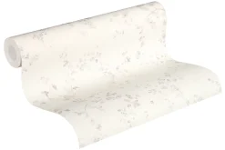 Vliestapete Floral Ranken weiß rosa Glanz 36896-1