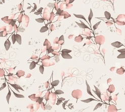 Vliestapete Floral Rosa Beige Gold Metallic 39768-1