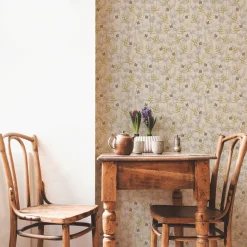 Vliestapete Floral Schmetterlinge Weiß Gelb Grau 39423-1