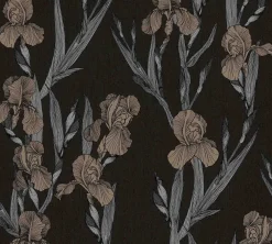 Vliestapete Floral schwarz grau braun 37526-1