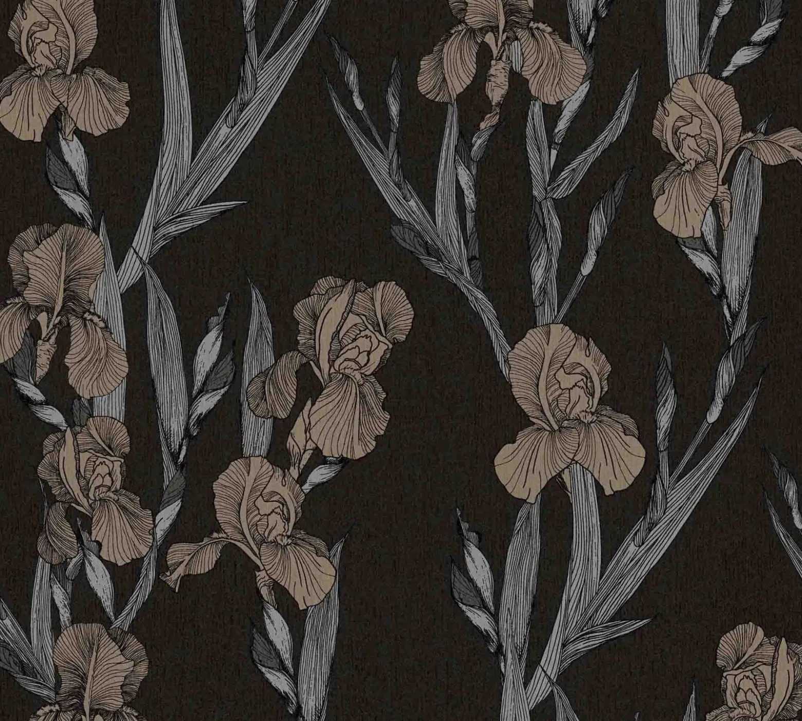 Vliestapete Floral schwarz grau braun 37526-1