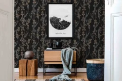 Vliestapete Floral schwarz grau braun 37526-1