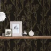 Vliestapete Floral schwarz gelb 37526-3