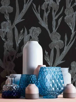Vliestapete Floral schwarz grau 37526-2
