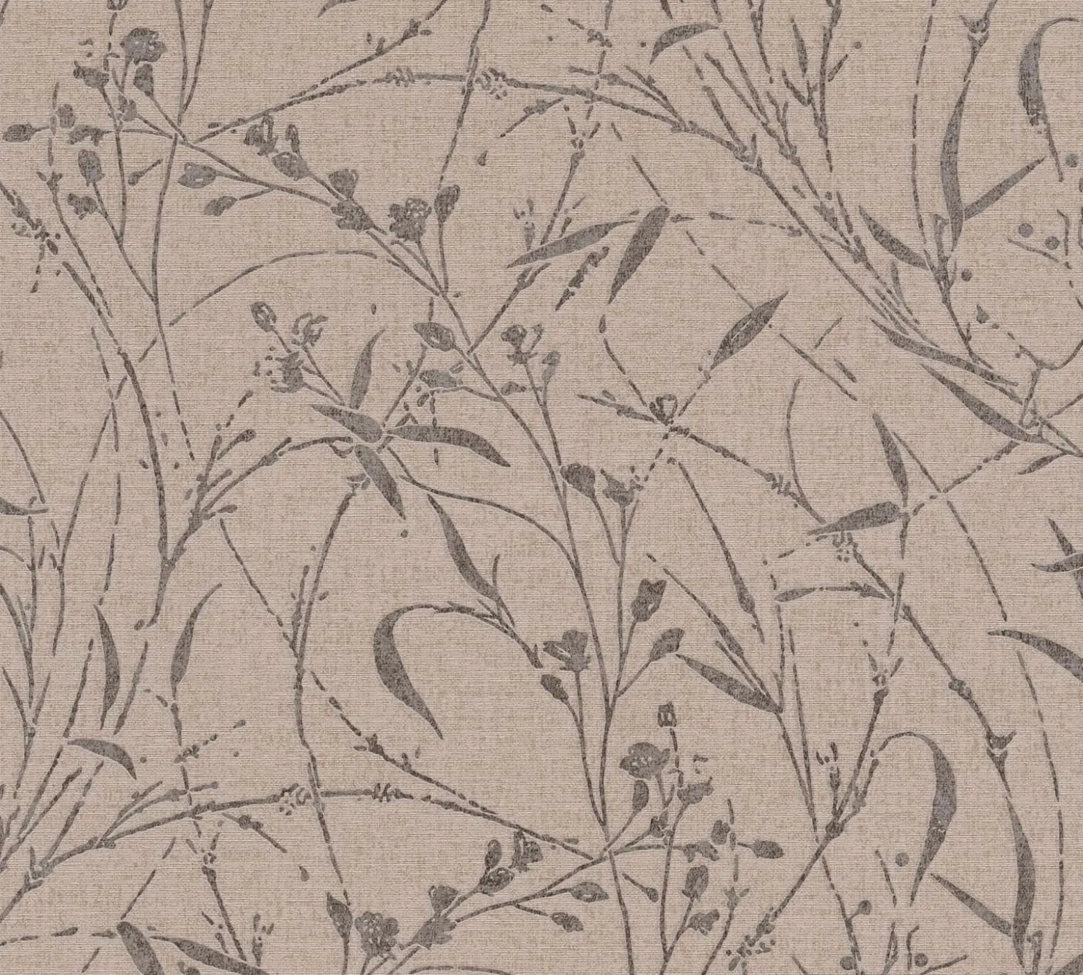 Vliestapete Floral Shabby Beige Silber Metallic 79004-3