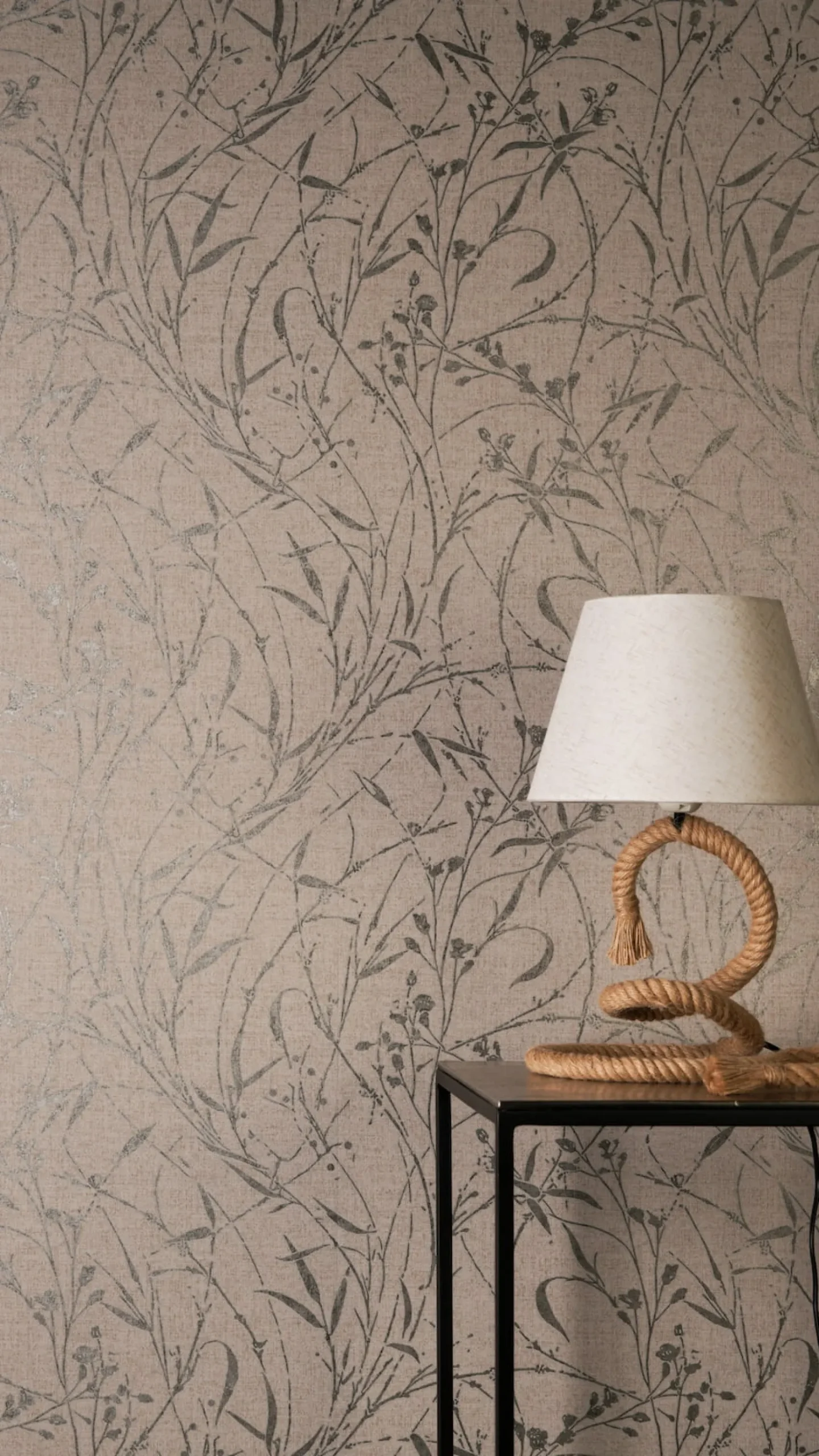 Vliestapete Floral Shabby Beige Silber Metallic 79004-3