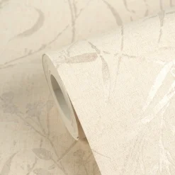 Vliestapete Floral Shabby Beige Creme Metallic 79004-2