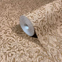 Vliestapete Floral Shabby Braun Gold Metallic 35533