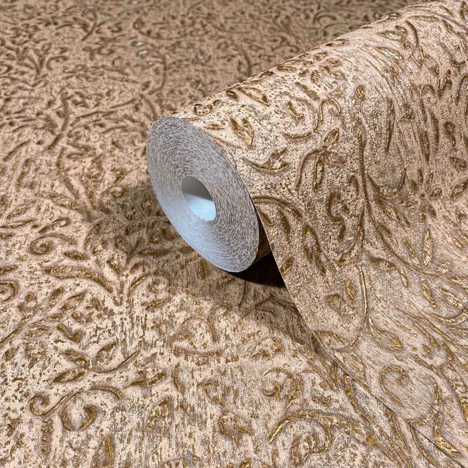 Vliestapete Floral Shabby Braun Gold Metallic 35533