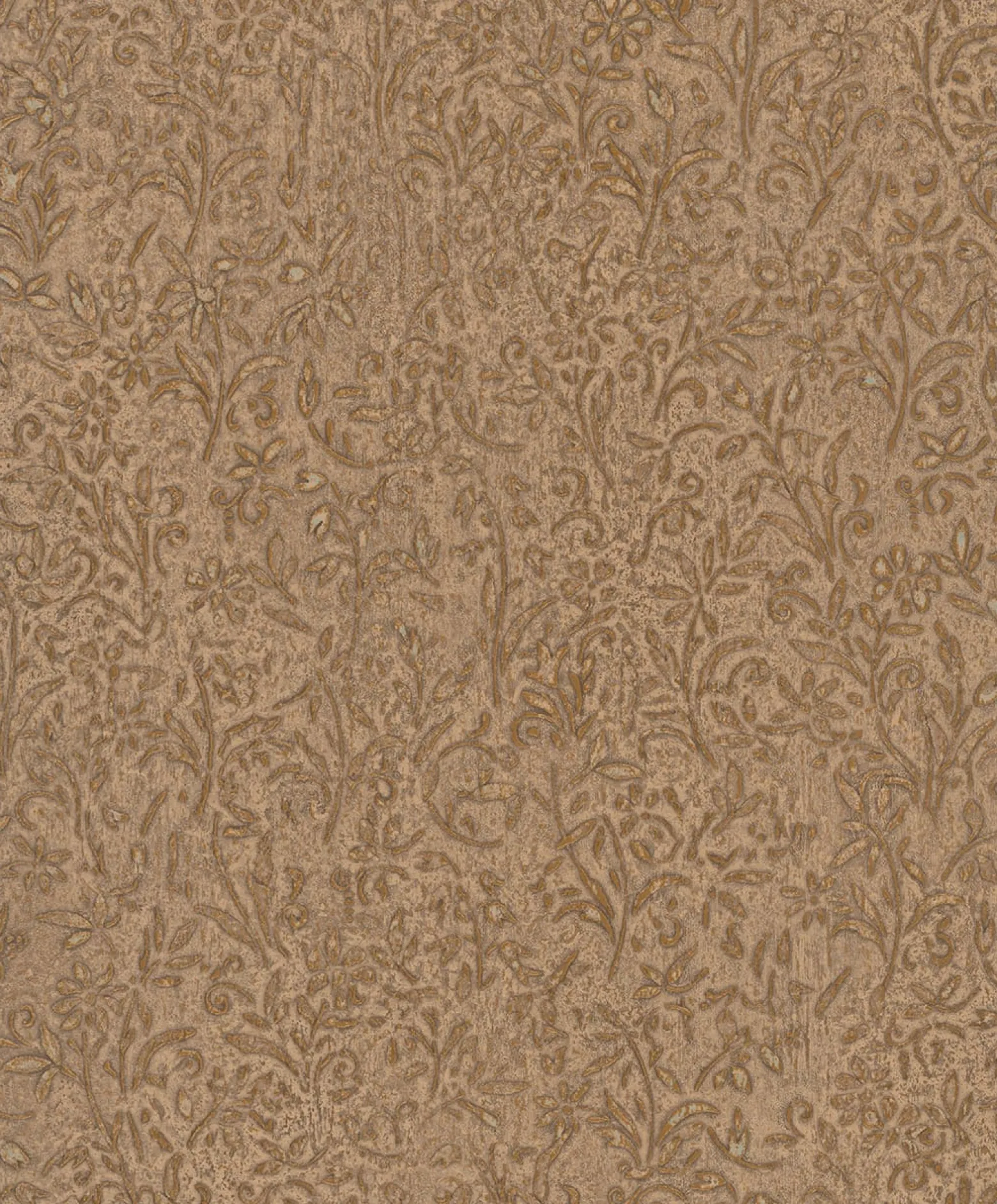 Vliestapete Floral Shabby Braun Gold Metallic 35533