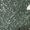 Vliestapete Floral Shabby Grün Silber Metallic 79004-5