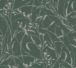 Vliestapete Floral Shabby Grün Silber Metallic 79004-5