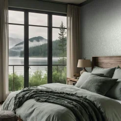 Vliestapete Floral Shabby Grau Blau Metallic 35529