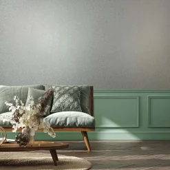 Vliestapete Floral Shabby Grau Blau Metallic 35529