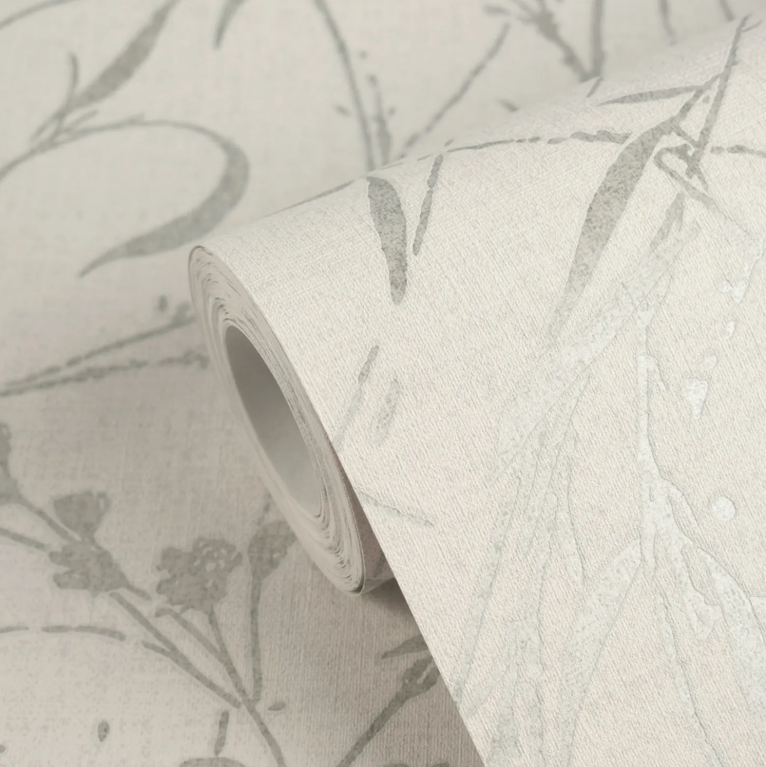 Vliestapete Floral Shabby Hellgrau Silber Metallic 79004-4