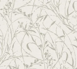 Vliestapete Floral Shabby Hellgrau Silber Metallic 79004-4