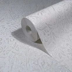 Vliestapete Floral Shabby Weiß Perlmutt Glanz 35530