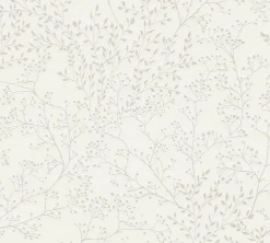 Vliestapete Floral Äste Creme Weiß Glanz 38100-1