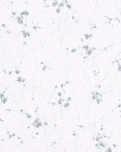 Vliestapete Floral Striche weiß blau Glanz 6749-30